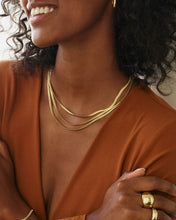 Herringbone Triple Necklace -  Gold