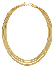 Herringbone Triple Necklace -  Gold