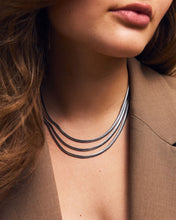 Herringbone Triple Necklace - Steel