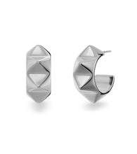 Peak Rivet Creoles Earrings -  Steel