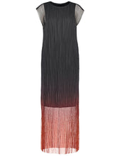 Long Pleated Dress with Colour Graduation