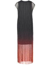 Long Pleated Dress with Colour Graduation