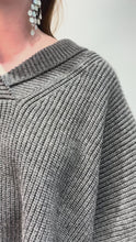 Gray Knitted Poncho Top