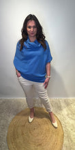 Asymmetric Cowl Neck Jumper – Jeans Blue
