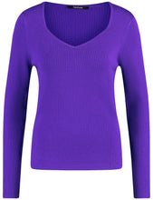 Ribbed Fine Knit Jumper - Violet