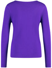 Ribbed Fine Knit Jumper - Violet