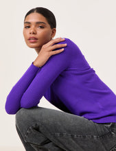 Ribbed Fine Knit Jumper - Violet