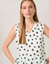 Sleeveless Blouse with Polka Dots
