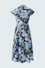 Floral Shirt Midi Dress in Navy
