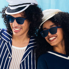 Navy Frame Mirrored Sunglasses