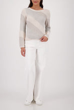 Diagonal Knit Shimmer Sweater