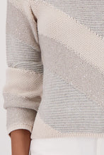 Diagonal Knit Shimmer Sweater