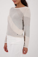 Diagonal Knit Shimmer Sweater