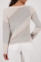 Diagonal Knit Shimmer Sweater