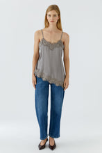 Taupe Lace-Trim Camisole Top