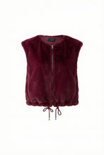 Faux Fur Zip Gilet - Burgundy