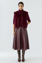 Faux Fur Zip Gilet - Burgundy