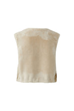 Faux Fur Zip Gilet - Cream