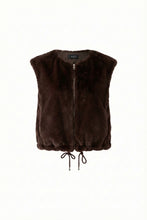 Faux Fur Zip Gilet - Chocolate