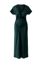 Emerald Satin Maxi Dress