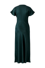 Emerald Satin Maxi Dress