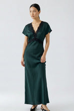 Emerald Satin Maxi Dress