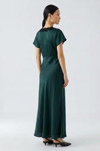 Emerald Satin Maxi Dress