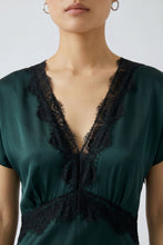 Emerald Satin Maxi Dress