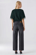 Emerald Green Fringe Texture Top