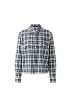 Blue & White Check Cotton Shirt with Lace Hem