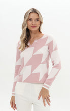 Pink and White Knit Jumper