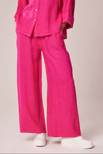 Linen Wide Leg Trousers - Fuchsia