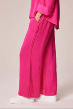 Linen Wide Leg Trousers - Fuchsia
