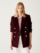 Burgundy Corduroy Double-Breasted Blazer