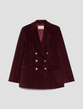 Burgundy Corduroy Double-Breasted Blazer