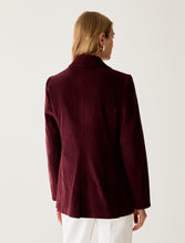 Burgundy Corduroy Double-Breasted Blazer