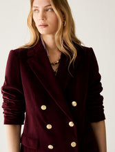 Burgundy Corduroy Double-Breasted Blazer