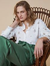 Rhinestone-adorned Poplin Shirt - White