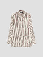 Cream Shirt with Brown Polka Dot Print