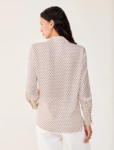 Cream Shirt with Brown Polka Dot Print