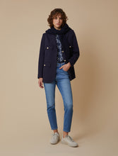 Patterned Satin Blouse - Navy