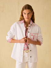 White Shirt with Coastal Embroidered Pocket