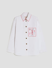 White Shirt with Coastal Embroidered Pocket