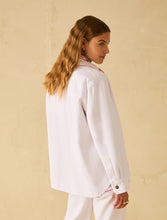 White Shirt with Coastal Embroidered Pocket