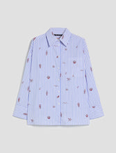 Blue Stripe Shirt with Coastal Embroidery