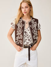 Brown Waistcoat with Cream Embroidery