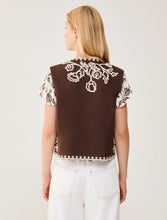 Brown Waistcoat with Cream Embroidery