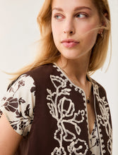 Brown Waistcoat with Cream Embroidery
