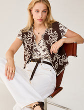 Brown Waistcoat with Cream Embroidery