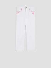 White Trousers with Coastal Embroidery Detail